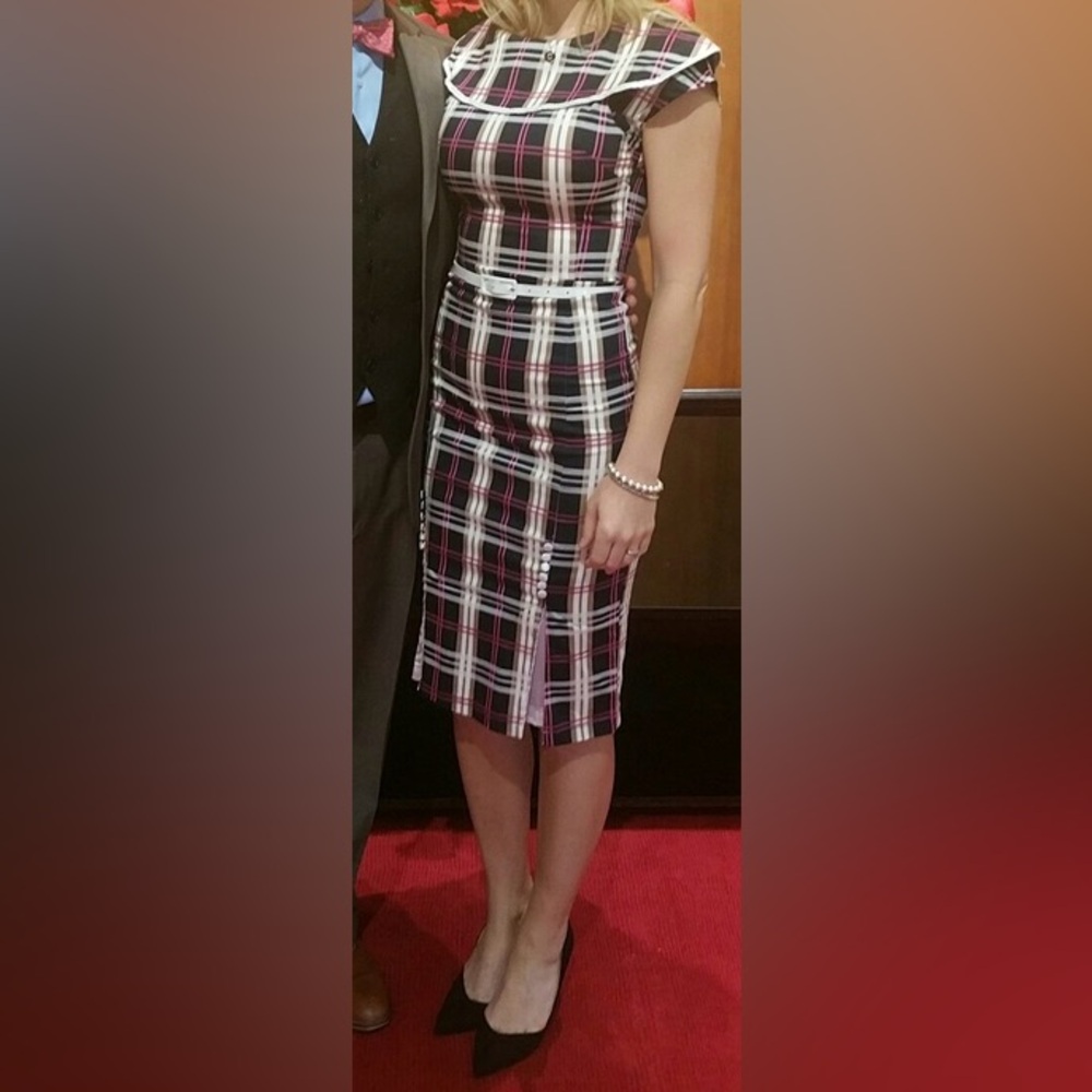 Bettie Page RARE Tartan Vintage Pin Up Dress